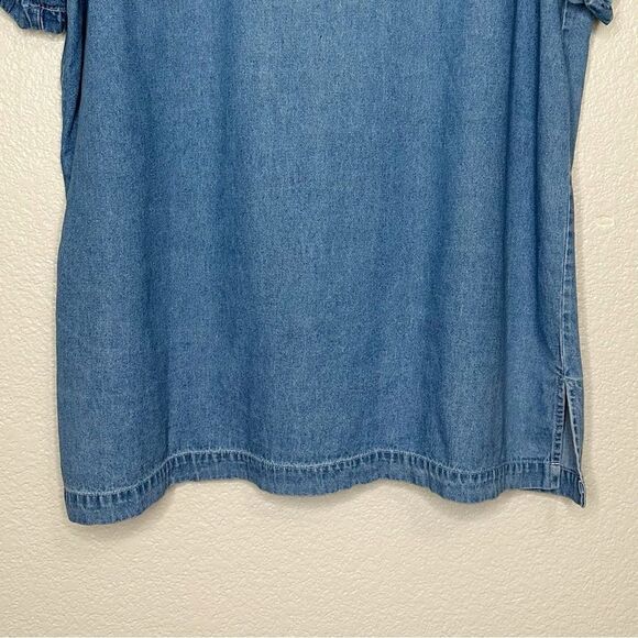 Bobbie Brooks Vintage Blue Denim Embroidered Button Down Shirt - Picture 7 of 11